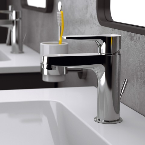 Chrom-Waschbeckenarmatur im modernen Design Aurora Aktion