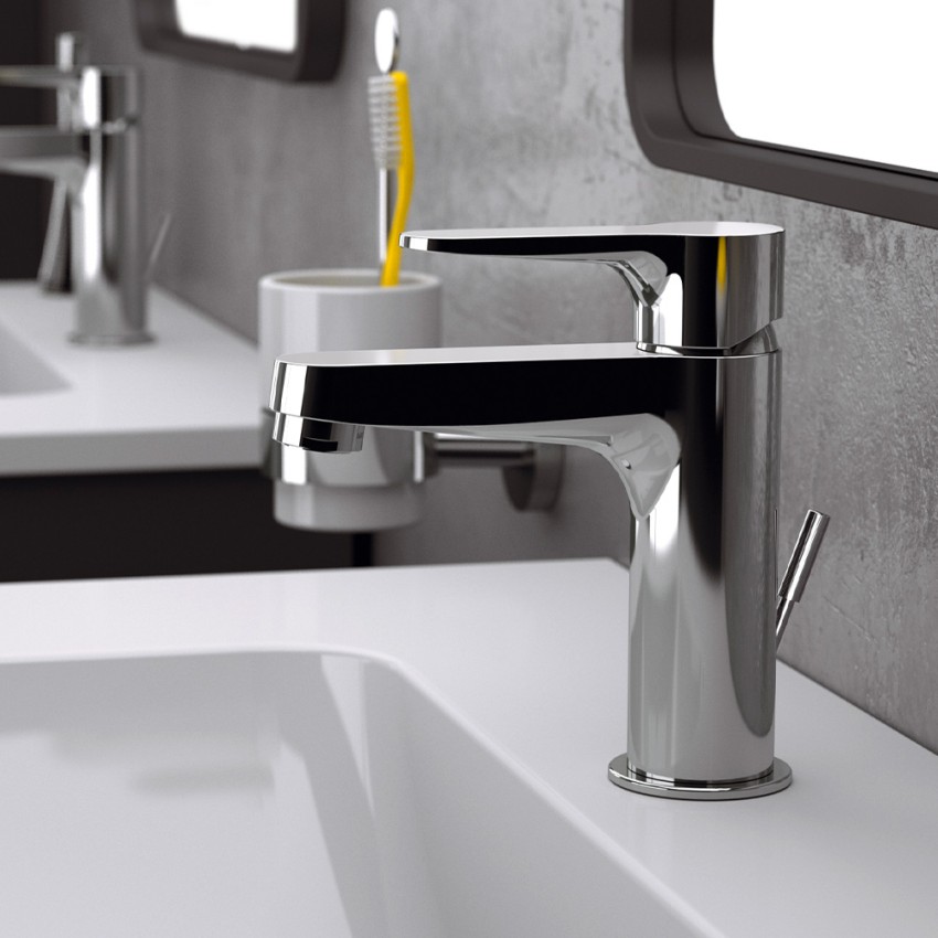 Chrom-Waschbeckenarmatur im modernen Design Aurora Aktion