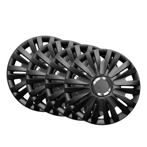 Set aus 4 universalen Radzierblenden 14'' ABS verchromt Schwarz Topaz Black Aktion