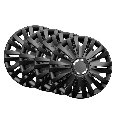 Set 4 universelle Radzierblenden 15'' ABS Chrom Schwarz Topaz Black Aktion