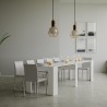 Ausziehbarer Konsolentisch Esstisch 90x48-308cm weißes Holz Basic Lagerbestand