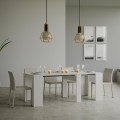 Ausziehbarer Konsolentisch Esstisch 90x48-308cm weißes Holz Basic Aktion