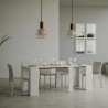 Ausziehbarer Konsolentisch Esstisch 90x48-308cm weißes Holz Basic Aktion
