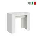 Ausziehbarer Konsolentisch Esstisch 90x48-308cm weißes Holz Basic Verkauf