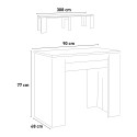Ausziehbarer Konsolentisch Esstisch 90x48-308cm weißes Holz Basic Auswahl
