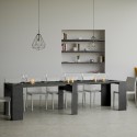 Ausziehbarer Konsolentisch 90x48-308cm, modernes Design, anthrazit Basic Report Rabatte