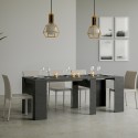 Ausziehbarer Konsolentisch 90x48-308cm, modernes Design, anthrazit Basic Report Aktion