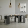 Ausziehbarer Konsolentisch 90x48-308cm, modernes Design, anthrazit Basic Report Aktion