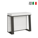 Ausziehbarer Konsolentisch 90x40-288 cm, Esszimmertisch Design Weiß Metall Asia Verkauf