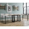 Ausziehbarer Konsolentisch 90x40-288 cm, Esszimmertisch Design Weiß Metall Asia Katalog