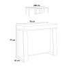 Ausziehbarer Konsolentisch 90x40-288 cm, Esszimmertisch Design Weiß Metall Asia Lagerbestand