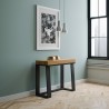 Ausziehbarer Konsolentisch im modernen Design 90x40-288cm Holz Metall Asia Oak Verkauf