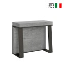 Ausziehbarer Konsolentisch 90x40-288cm modern grau Metall Asia Concrete Verkauf