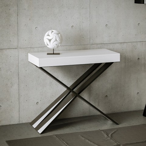 Ausziehbarer Tisch 90x40-196cm Weiß Holz Diago Small