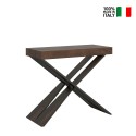 Erweiterbarer Konsolentisch für den Eingangsbereich, Nussbaum, 90x40-196cm, Diago Small Noix Verkauf
