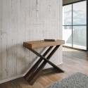 Erweiterbarer Konsolentisch für den Eingangsbereich, Nussbaum, 90x40-196cm, Diago Small Noix Aktion
