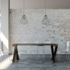 Erweiterbarer Konsolentisch für den Eingangsbereich, Nussbaum, 90x40-196cm, Diago Small Noix Sales