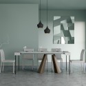 Moderner ausziehbarer Konsolentisch weiß 90x40-196cm Diamante Small Sales