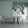 Moderner ausziehbarer Konsolentisch weiß 90x40-196cm Diamante Small Sales