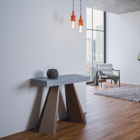 Ausziehbarer Konsolentisch für den Flur 90x40-300cm in Grau Diamante Concrete Aktion