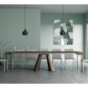 Ausziehbare Konsole 90x40-300 cm Holztisch in Nussbaum Diamante Noix Rabatte
