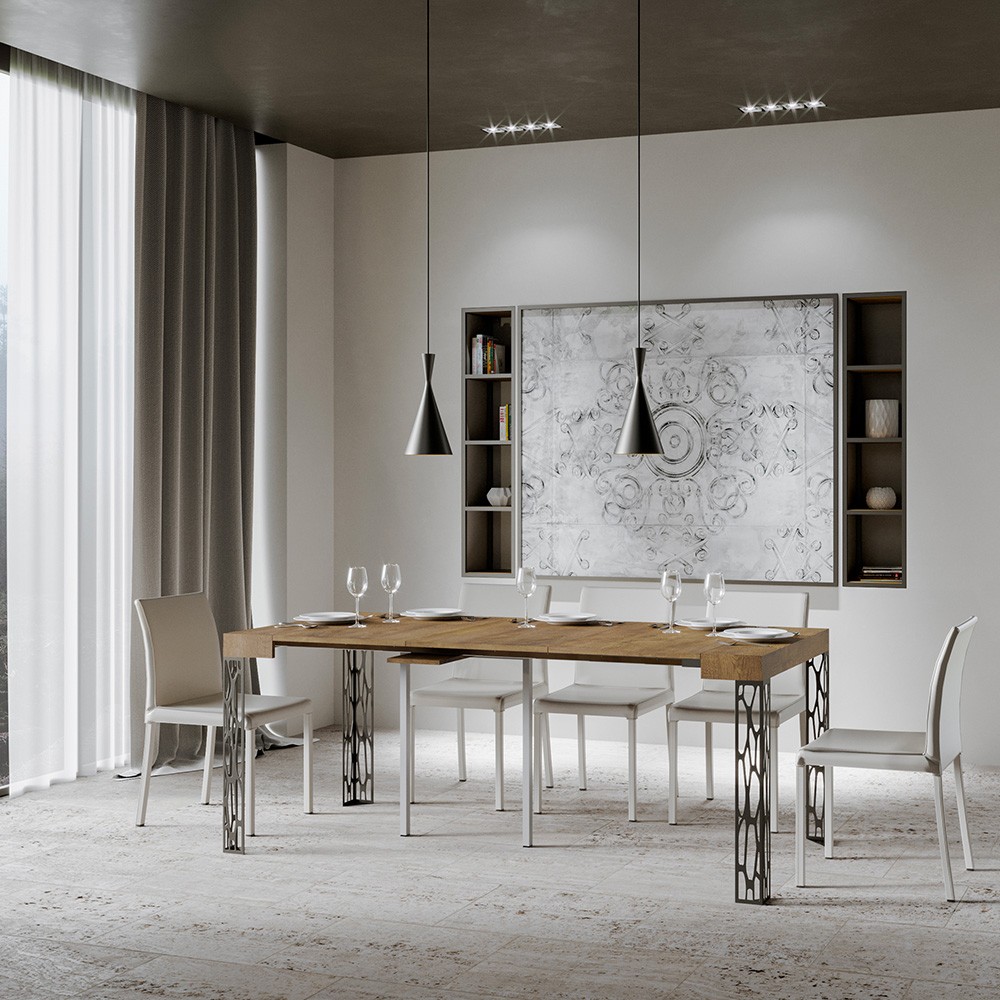 Ausziehbarer Konsolentisch in Nussbaumholz 90x40-196cm Ghibli Small Noix