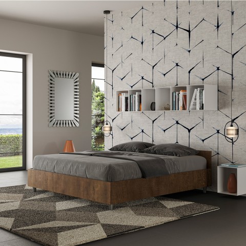 Doppelbett mit Bettkasten 160x190cm Nussbaumholz Nuamo Noix Aktion