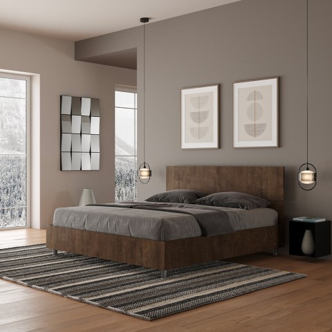 Doppelbett mit Bettkasten 160x190cm aus Nussbaumholz Demas Noix Aktion