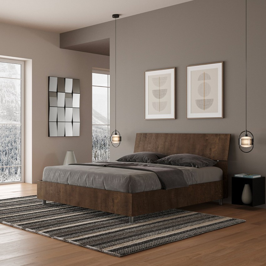 Doppelbett mit Bettkasten 160x190cm Nussholz Demas Nod Noix Aktion Doppelbett mit Bettkasten 160x190cm Nussholz Demas Nod Noix Aktion