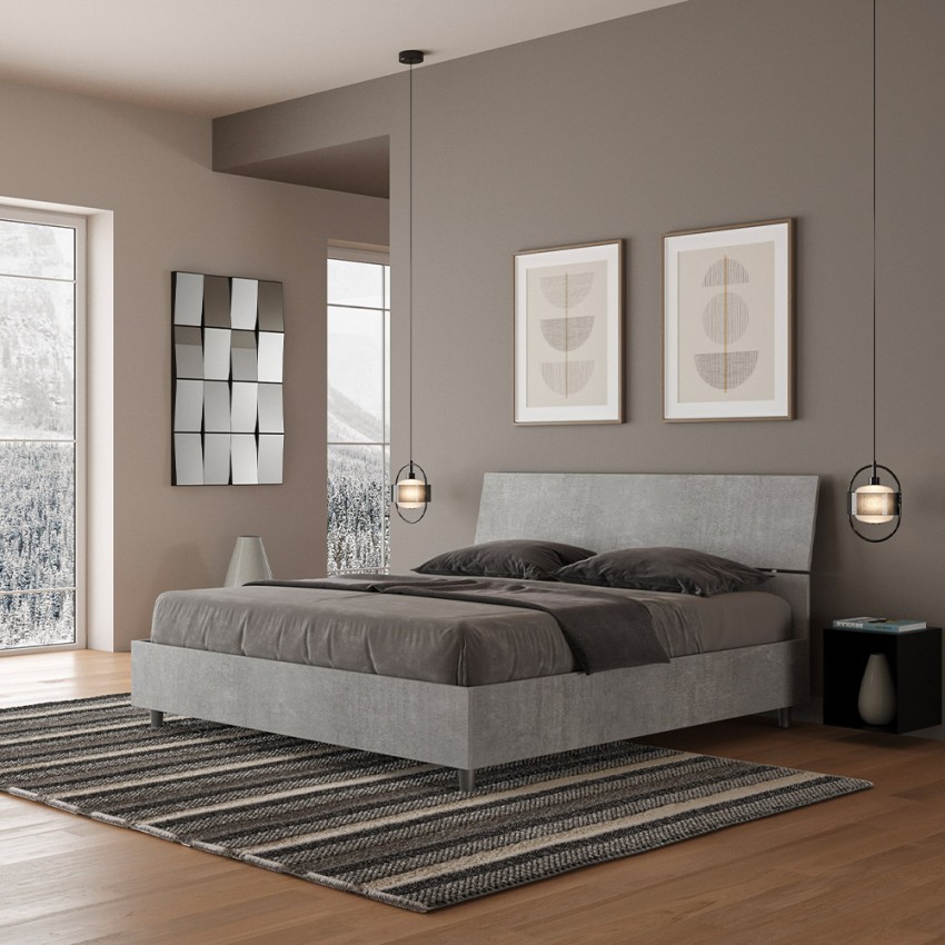 Graues Doppelbett 160x190cm mit Stauraum Demas Nod Concrete Aktion Graues Doppelbett 160x190cm mit Stauraum Demas Nod Concrete Aktion