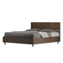 Doppelbett aus Walnussholz mit geradem Kopfteil 160x190cm Demas D Noix Angebot
