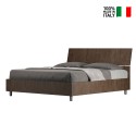 Ehebett Nußbaumholz 160x190cm mit geneigtem Kopfteil Demas I Noix Verkauf