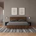 Ehebett Nußbaumholz 160x190cm mit geneigtem Kopfteil Demas I Noix Aktion