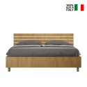 Doppelbett 160x190cm mit gerader Holz-Kopfstütze Ankel D Oak Verkauf
