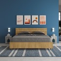 Doppelbett 160x190cm mit gerader Holz-Kopfstütze Ankel D Oak Sales