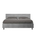 Graues Doppelbett 160x190cm mit geraden Lattenrost und Kopfteil Ankel D Concrete Angebot