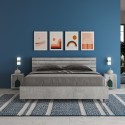 Graues Doppelbett 160x190cm mit geraden Lattenrost und Kopfteil Ankel D Concrete Sales