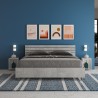 Graues Doppelbett 160x190cm mit geraden Lattenrost und Kopfteil Ankel D Concrete Sales