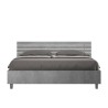 Graues Doppelbett 160x190cm mit Lattenrost und geneigtem Kopfteil Ankel I Concrete Angebot