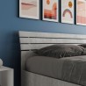 Graues Doppelbett 160x190cm mit Lattenrost und geneigtem Kopfteil Ankel I Concrete Sales