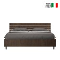 Doppelbett 160x190cm Walnussholz Lattenrost geneigtes Kopfteil Ankel I Noix Verkauf