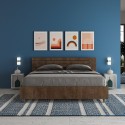 Doppelbett 160x190cm Walnussholz Lattenrost geneigtes Kopfteil Ankel I Noix Rabatte