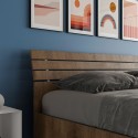Doppelbett 160x190cm Walnussholz Lattenrost geneigtes Kopfteil Ankel I Noix Sales