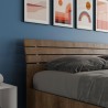 Doppelbett 160x190cm Walnussholz Lattenrost geneigtes Kopfteil Ankel I Noix Sales