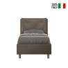 Einzelbett mit Bettkasten 80x190 cm gepolstertes Kopfteil Appia S Auswahl