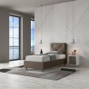 Einzelbett mit Bettkasten 80x190 cm gepolstertes Kopfteil Appia S Rabatte