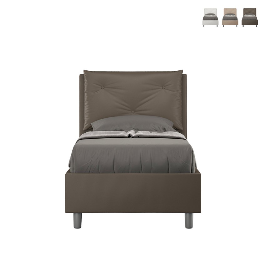 Einzelbett mit Bettkasten 80x190 cm gepolstertes Kopfteil Appia S Verkauf Einzelbett mit Bettkasten 80x190 cm gepolstertes Kopfteil Appia S Verkauf