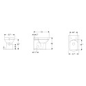 Stand-WC mit vertikalem und horizontalem Abgang Rimfree Sanitärkeramik Geberit Selnova Sales