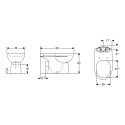 Stand-WC aus Keramik mit waagerechtem Abgang Sanitär Geberit Selnova Verkauf