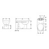 Bodenstehendes Keramik-WC-Becken mit horizontaler Spülung Geberit Selnova Sanitärkeramik Verkauf